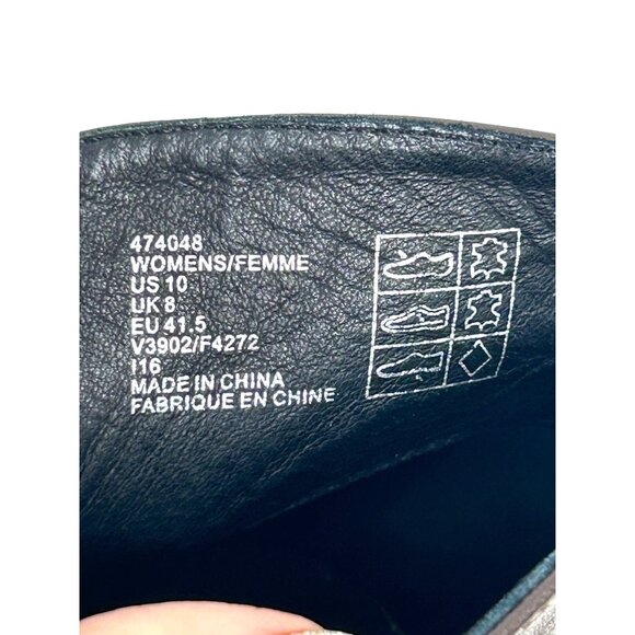 Lands’ End Womens Ankle Boots 10 Brown Leather Suede Chunky Heel Slip On Pull On - Picture 7 of 13